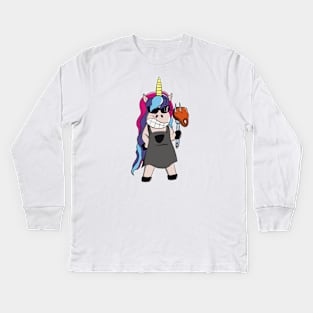 Barbecue Unicorn Kids Long Sleeve T-Shirt